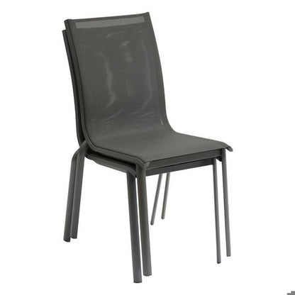 Chaise de jardin empilable "Axant" lin & argile en aluminium traité époxy - Hespéride