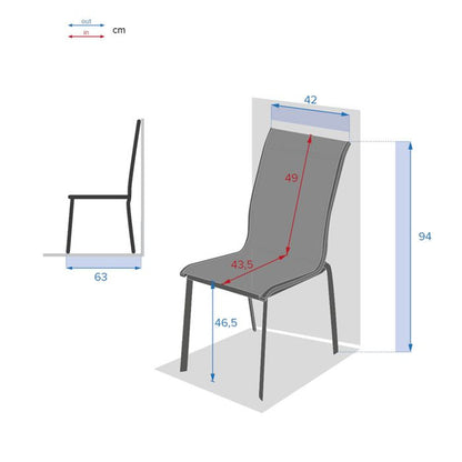 Chaise de jardin empilable "Axant" anthracite & graphite en aluminium traité époxy - Hespéride