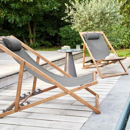 Lot de 2 chiliennes eucalyptus noir Socoa - Oviala
