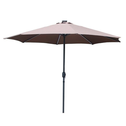 MANAROLA - Parasol circulaire 3m droit avec LED marron en aluminium