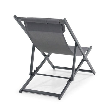 Lot de 2 transats en aluminium anthracite Santiago - Oviala