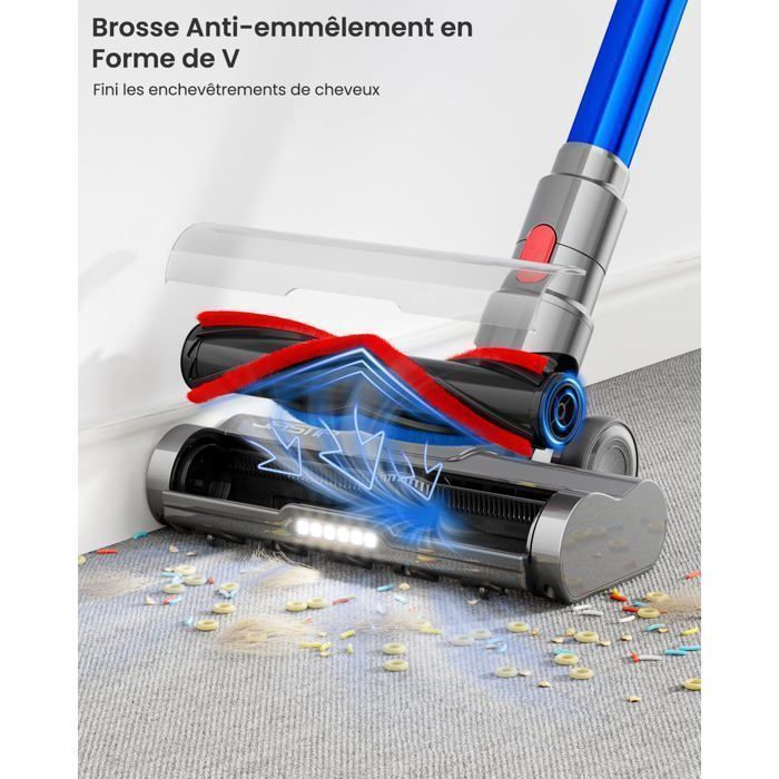 Aspirateur Balai Sans Fil - YOIMOIMO - 650W - 70000 Pa - 70 Min - Charge rapide sur le support - Vidange D'Une Seule Main