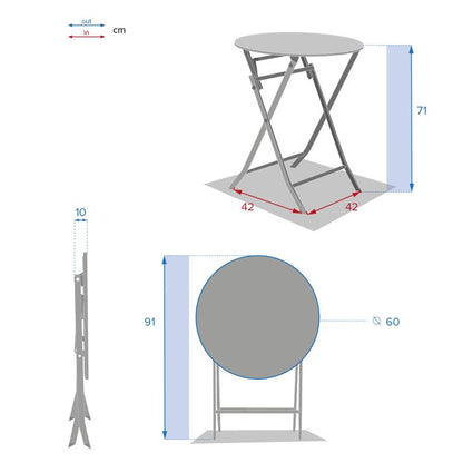 Table de jardin pliante ronde "Greensboro" vert olive 2 places en acier traité époxy - Hespéride