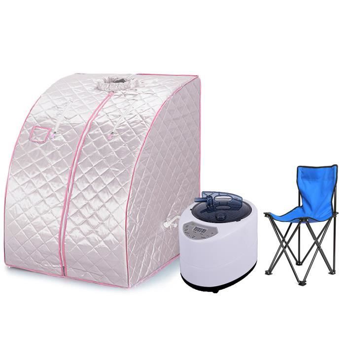 Sauna à Vapeur et Cabine OHMG - Tente Pliable 1 Place - Générateur de Vapeur 1.5L 1000W - Bleu