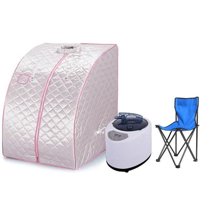 Sauna à Vapeur et Cabine OHMG - Tente Pliable 1 Place - Générateur de Vapeur 1.5L 1000W - Bleu