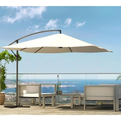 SOLENZARA - Parasol déporté carré 3x3m écru en aluminium