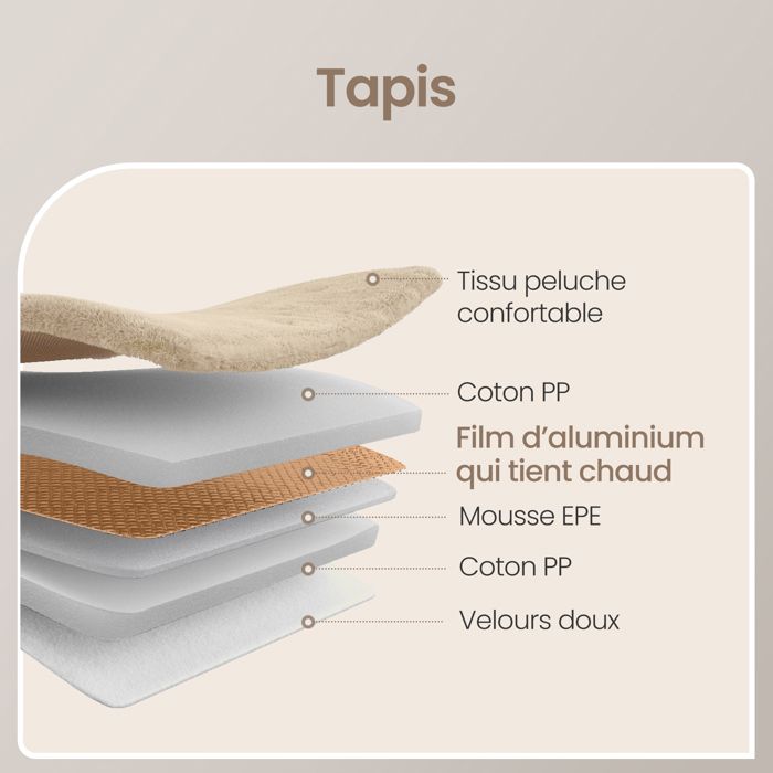 Arbre à Chat avec Couvertures Douces, 2 Brosses pour Chat, Grandes Plateformes, Marron