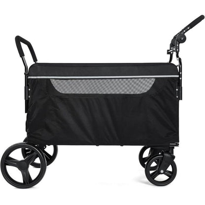 Chariot- Poussette Pliable pour Chiens de Grande et Moyenne Taille + Rampe d’Accès – le Camping et les Promenades en Plein Air