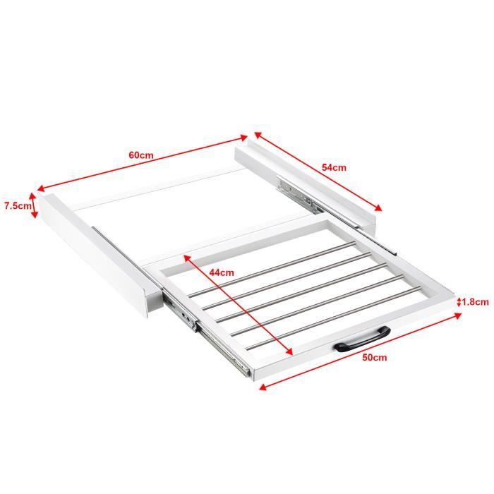 Kit de Superposition pour Lave-Linge Sèche-Linge Standard 60 cm avec Porte-Serviettes Blanc - EN.CASA