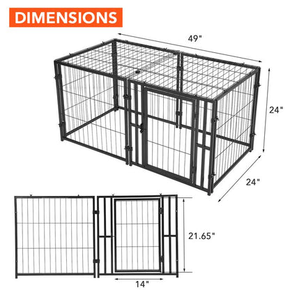 Cage pour Chien 42 “, Double Porte de Sécurité, Séparateur Amovible, Plateau Inclus, Cage Pliable, Voyage avec Chien, Noir
