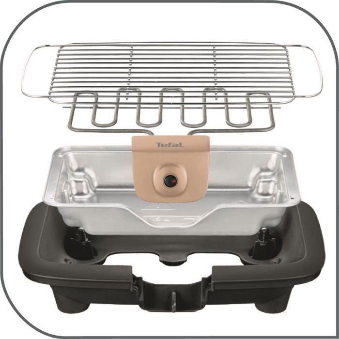 MOULINEX BBQ ELECTRIQUE BG135812 ACCESSIMO PIEDS 2100 W GRILLE AMOVIBLE