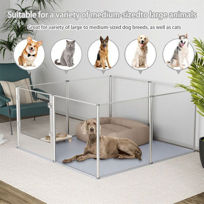 Parc pour Petits Animaux Enclos Lapin Intérieur Rongeur Chiot Cochon d'Inde - 6 Panneaux - 124x63x40cm