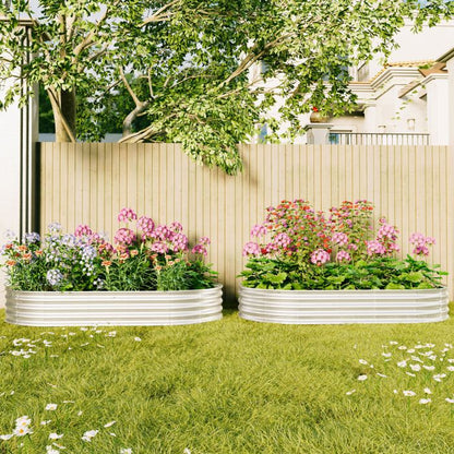 Lot de 2 Jardinière surélevée d'extérieur - BELLEMAVE - Bac de jardin métal galvanisé - Robuste - Antirouille- 243,84x121,92x30,48cm