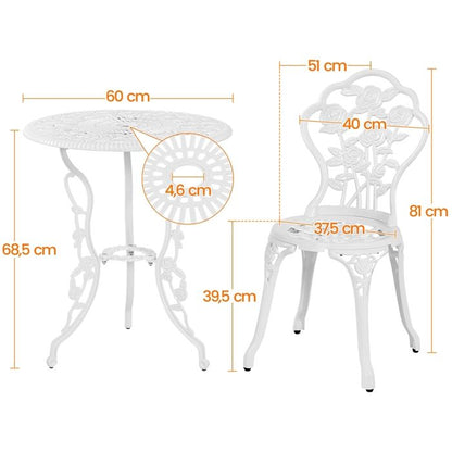 Yaheetech Ensemble de Table et Chaise Salon de Jardin Balcon Kit de Bistro 2 Chaise 1 Table en Alliage Aluminium Bronze