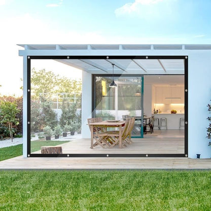 WOLTU Bâche Transparente avec Oeillets 4 x 5 m Bâche de Protection Imperméable 380g/m² PVC