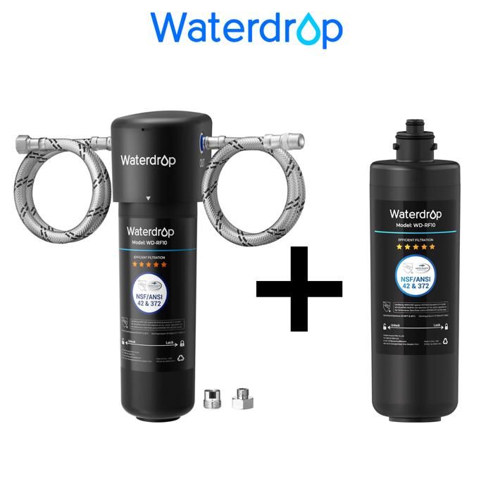Waterdrop 10UB Système de Filtre à Eau Sous Évier avec Robinet Dédié, 11K Gallons de Filtration D'eau de Grande Capacité