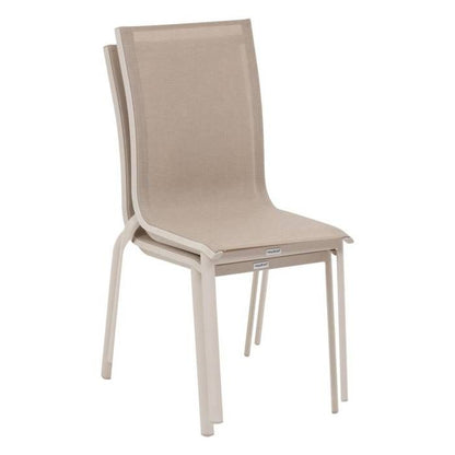 Chaise de jardin empilable "Axant" lin & argile en aluminium traité époxy - Hespéride