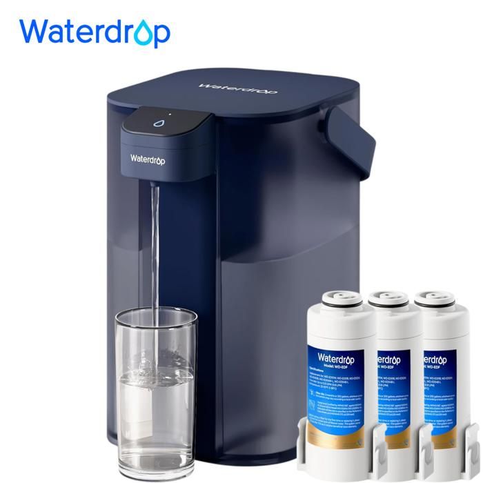 Waterdrop Pichet de filtre à eau électrique, distributeur d'eau rechargeable, système de comptoir instantané de 15 tasses(3)