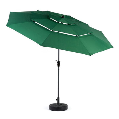 Parasol rectangulaire 294x294 cm GUTENT vert foncé – manivelle, toile polyester imperméable, structure acier
