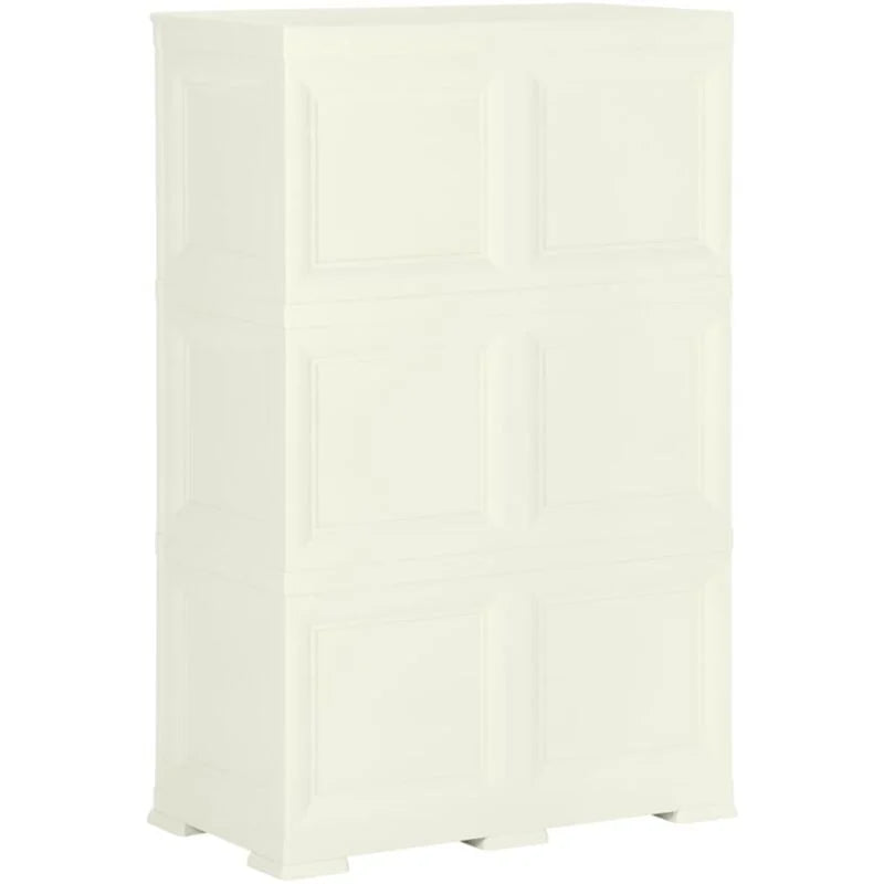 Armoire plastique 79x43x125 cm design bois glace à la vanille - Armoire - Meuble Rangement - Placard - Casier Rangement - Armoire Plastique