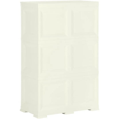 Armoire plastique 79x43x125 cm design bois glace à la vanille - Armoire - Meuble Rangement - Placard - Casier Rangement - Armoire Plastique