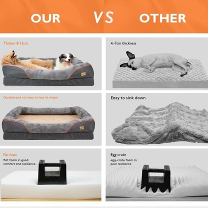 BingoPaw Panier Chien XXL Lit pour Chien Grande Taille Coussin pour Chien Déhoussable Orthopétique 97 x 72 x 30 cm