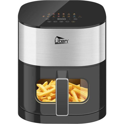 UTEN Air Fryer Sans Huile 5.5L 2000W,Friteuse à Air avec Écran Tactile LED,14 Programmes et Fenêtre Visible,Cuisson Rapide et Saine