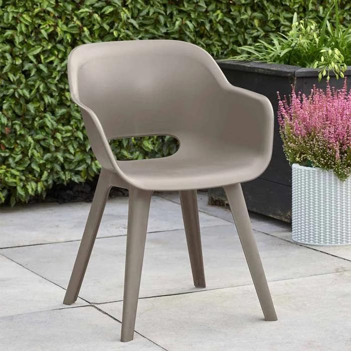 Chaises de jardin - KETER - AKOLA - Lot de 2 en résine - Gris olive - Dossier ergonomique