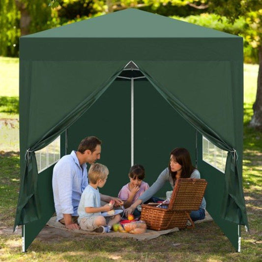 2*2M tonnelle pliant , 2 portes + 2 fenêtres, imperméable, vert, tente de camping