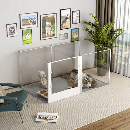 Parc pour Petits Animaux Enclos Lapin Intérieur Rongeur Chiot Cochon d'Inde - 6 Panneaux - 124x63x40cm