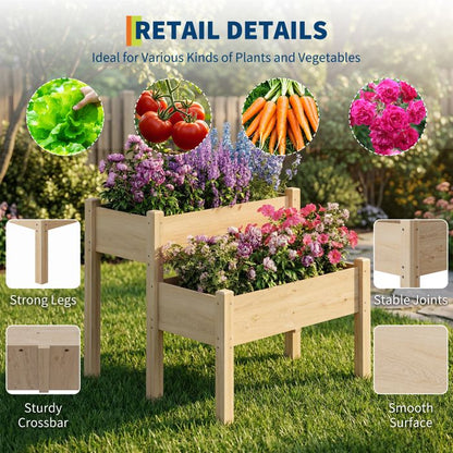 Bac à Fleurs Métal Surélevé 136x52x30 cm, Assemblage Sans Outil – Coins Arrondis – Anti-débordement，Carré potager avec fond