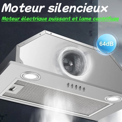Hotte Aspirante-hotte encastrable-750 m³/h-L 52cm Kichpower -Gestuelle - Tactile - Booster - Recyclage avec Filtre à Charbon - A+++