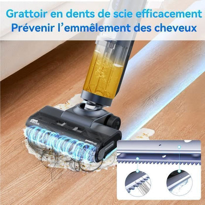 Aspirateur Laveur Sans Fil-JONR ED12 Pro,Aspirateur sans Fil 4 en 1,Autonettoyage 70°C,Séchage à air chaud 80°C,40 Mins (230 m²)
