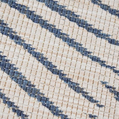 Tapis rond d'extérieur, kilim reversible Ø120cm LYN2 B ROND REVERSIBLE orange et crème