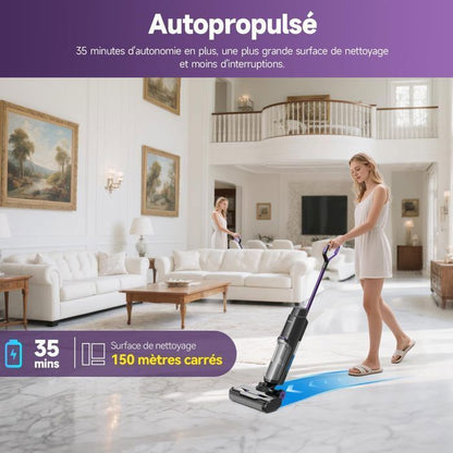 Aspirateur Laveur 3-en-1 20000Pa-2026 Redroad H15-Autonomie 50 Mins,Autonettoyage & Auto-Propulsé,Grand réservoir 910ML,Écran LED