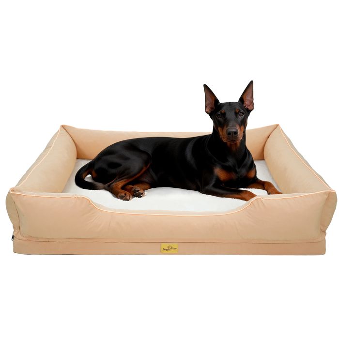 Panier Chien Orthopédique - BingoPaw - Coussin Déhoussable pour Chiens, Mémoire de Forme, Anti-dérapant - Gris 127x94x24cm