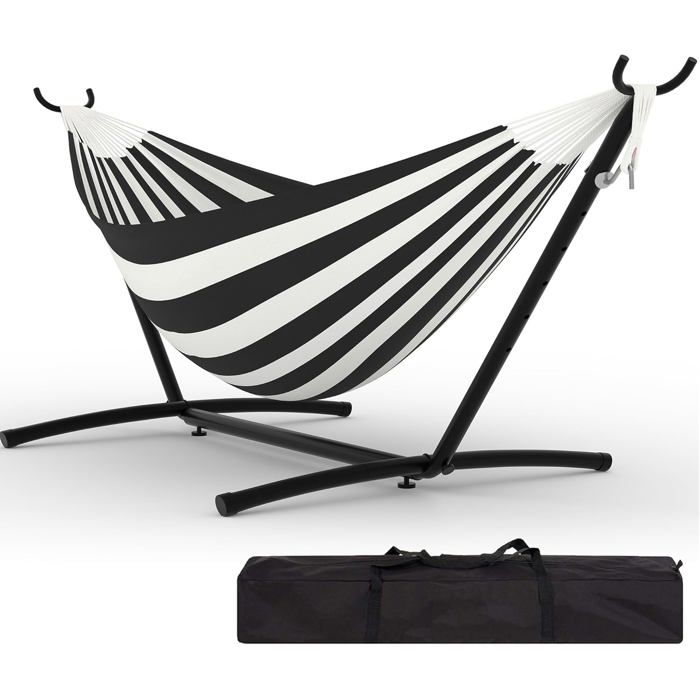 Hamac Double avec Support - 450 lbs, Toile Coton & Coussin Amovible - Pour Jardin, Intérieur/Extérieur, Vert
