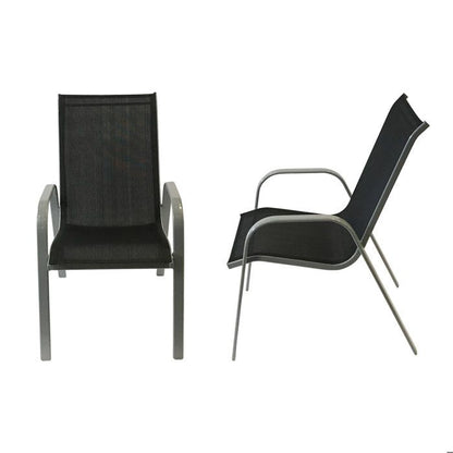 Lot de 4 chaises MARBELLA en textilène gris - aluminium gris anthracite