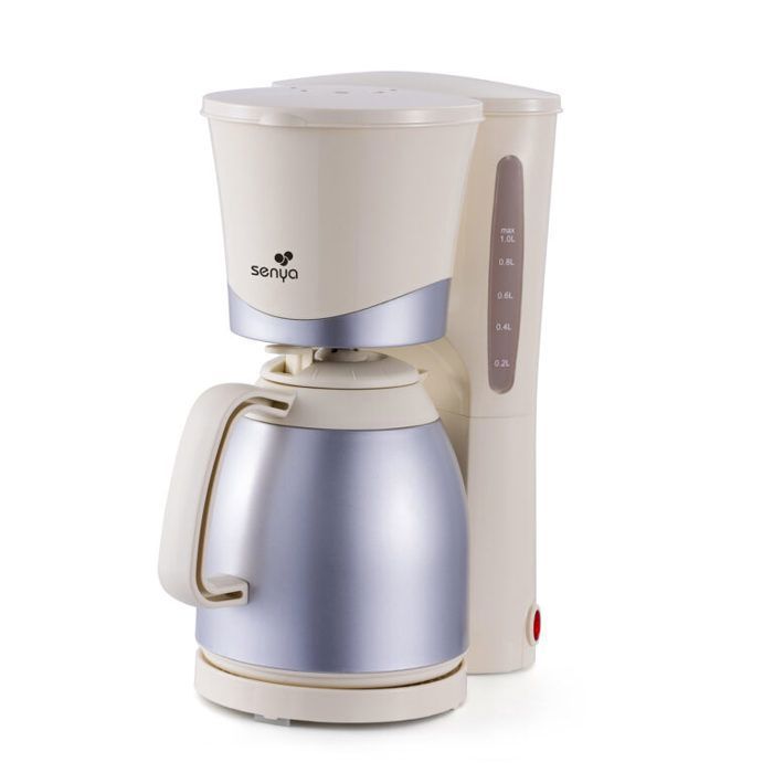 Cafetière électrique programmable SENYA 1,2L - Verseuse isotherme inox - Sélecteur d'arôme