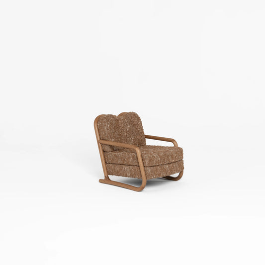 Fauteuil Galileo chêne tissé cuir