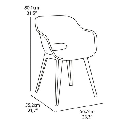 Chaises de jardin - KETER - AKOLA - Lot de 2 en résine - Gris olive - Dossier ergonomique