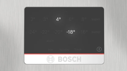 Bosch KGN367LDF- Série 4, Réfrigérateur combiné pose-libre,186 x 60 cm, Inox