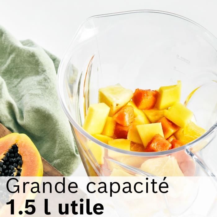 Blender sous vide 2-en-1 - BOSCH - VitaPower Série 8 MMBV625M - 1000 W - Inox / Noir