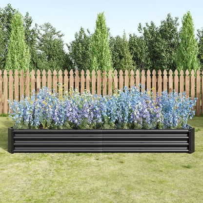 Jardinière surélevée extérieure - BELLEMAVE - Bac de jardin en métal - Sans fond - 232 x 113,5 x 30 cm - Vert