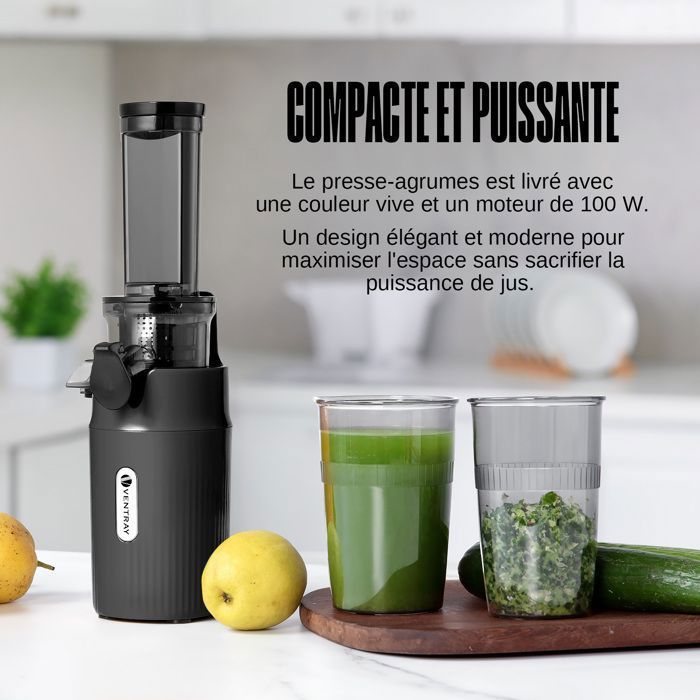 Extracteur de Jus - VENTRAY - Ginnie - Compact - 100 Watt - Rose vif