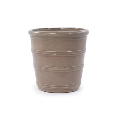 Pots de Fleur en Céramique - 41,5x41,3 cm - Grand Bac à Fleurs avec Trou de Drainage - Vase Design pour Jardin - Taupe