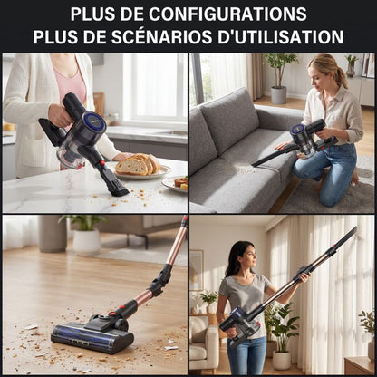 Aspirateur balai - STANEW - 45000Pa/550W - Pliable 180° - 40 min autonomie - Brosse anti-emmêlement