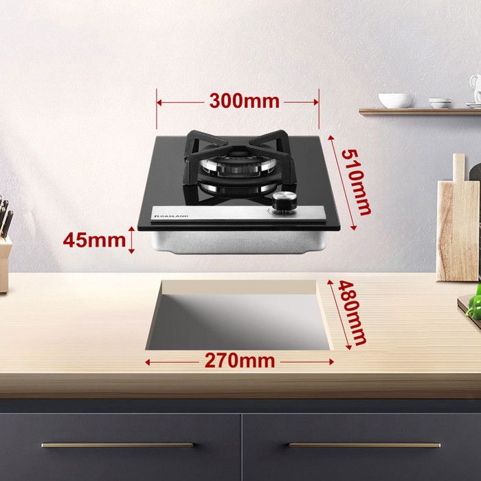 GASLAND GH30BF Plaque de Cuisson Gaz 2 Feux, Plaque gaz Verre trempé, GPL/gaz naturel Noir 30 cm