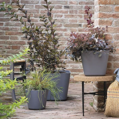 DEROMA Pot de fleurs Origin - 57,5 x 48 cm -  85 L - A roulettes - Terre cuite