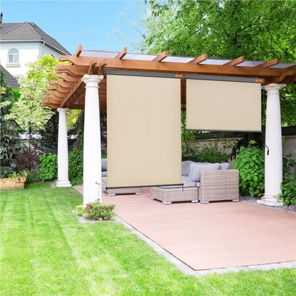 Yaheetech Store Enrouleur 250 × 154,5 cm Jour Nuit Store Occultant Rétractable avec Manivelle Jardin Café Beige